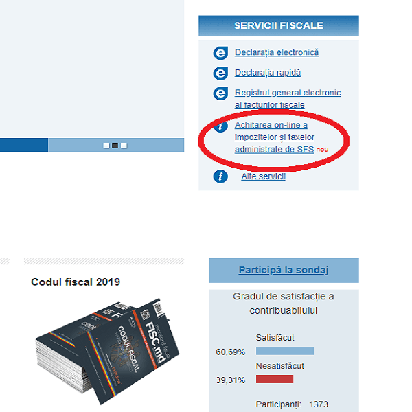 SFS a lansat serviciul electronic de achitarea on-line a impozitelor și taxelor de către persoanele fizice-cetățeni