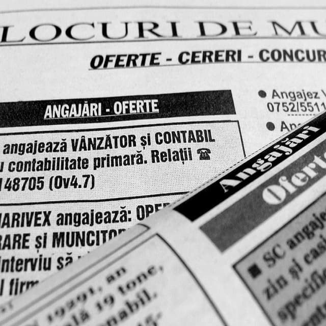 La sfârșit de an, 8896 locuri de muncă libere