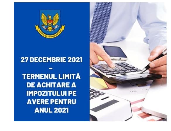 Expiră termenul-limită de achitare a impozitului pe avere pentru anul 2021