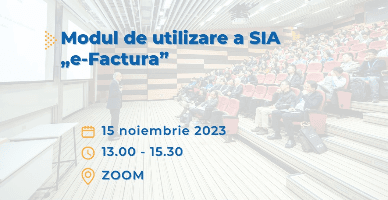 SFS va organiza un seminar privind modul de utilizare a SIA „e-Factura”