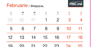Calendarul fiscal al contribuabilului pentru luna februarie 2024